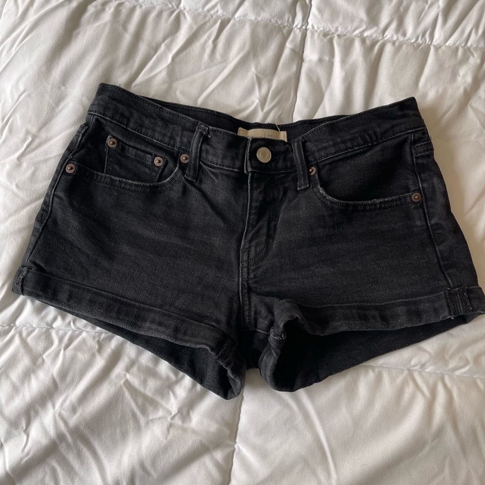 Gap Black Cuffed Denim Shorts
